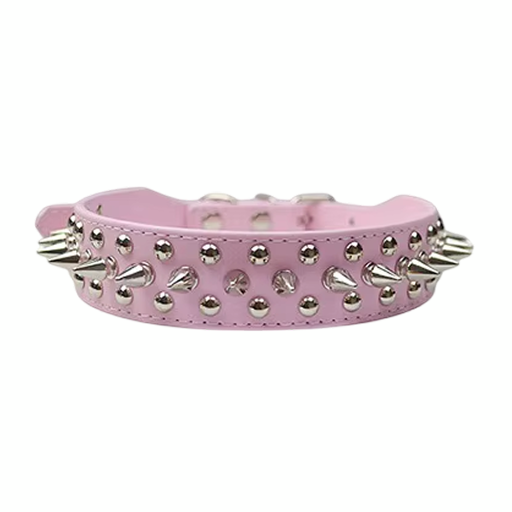 Collier clouté pour chien - Rose Collier clouté pour chien - Rose