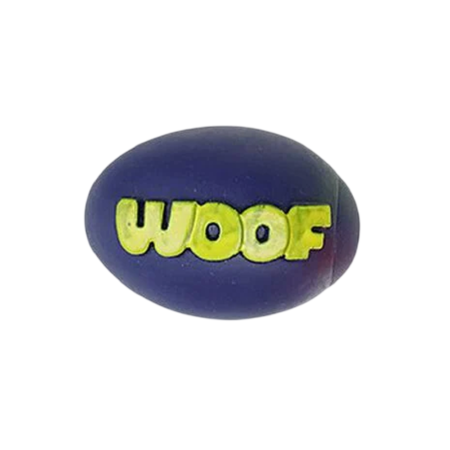 Jouet ovale bleu « WOOF »