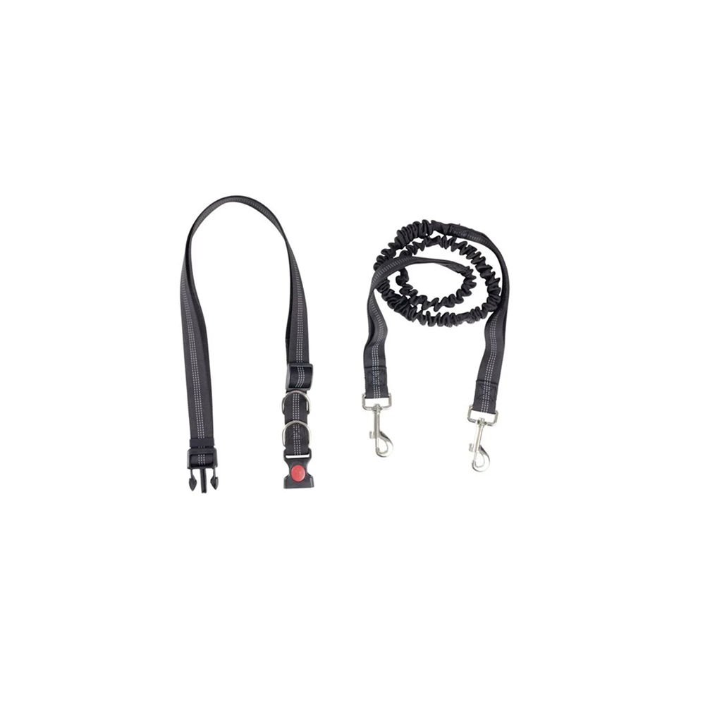 Laisse traction jogging canicross avec ceinture dorsale L120cm Laisse traction jogging canicross avec ceinture dorsale L120cm