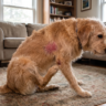 Chien se gratte beaucoup à la maison avec une irritation visible sur la peau