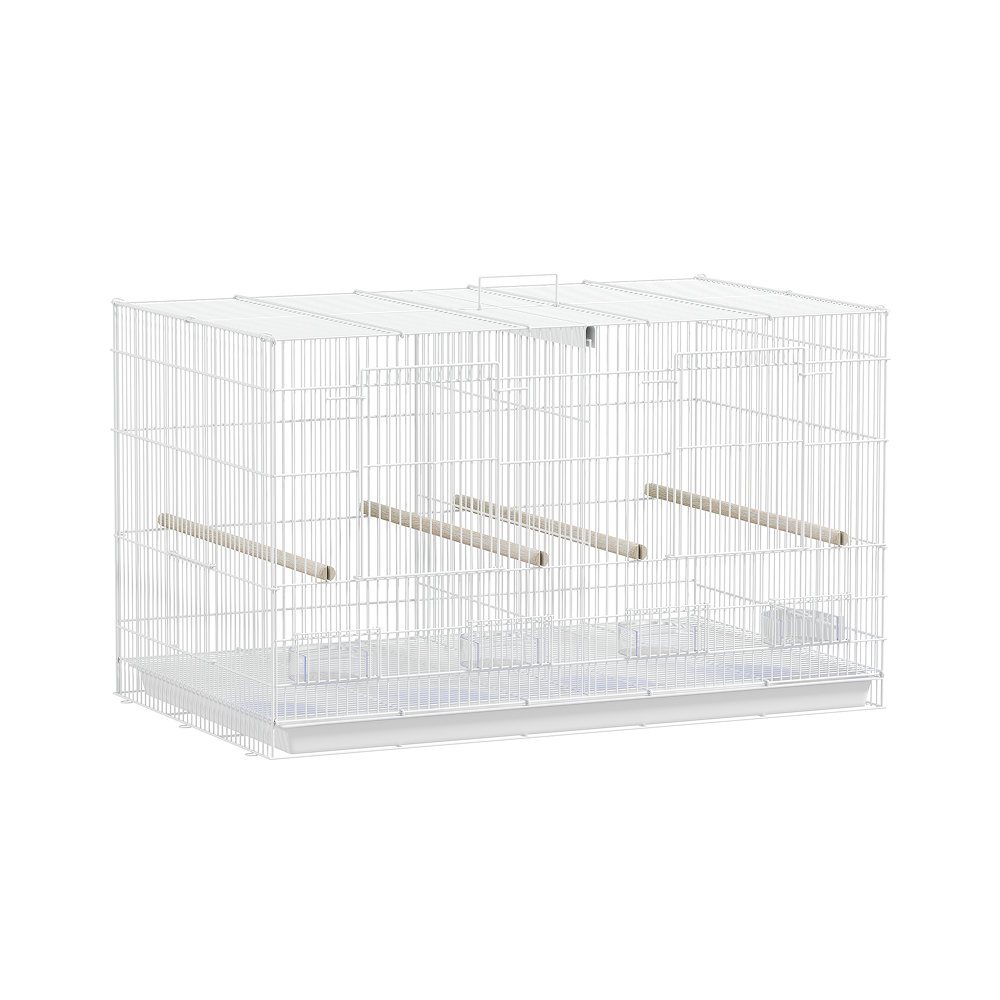 Cage à Oiseaux PawHut avec Séparateur 76x46x46 cm - blanc Cage à Oiseaux PawHut avec Séparateur 76x46x46 cm - blanc