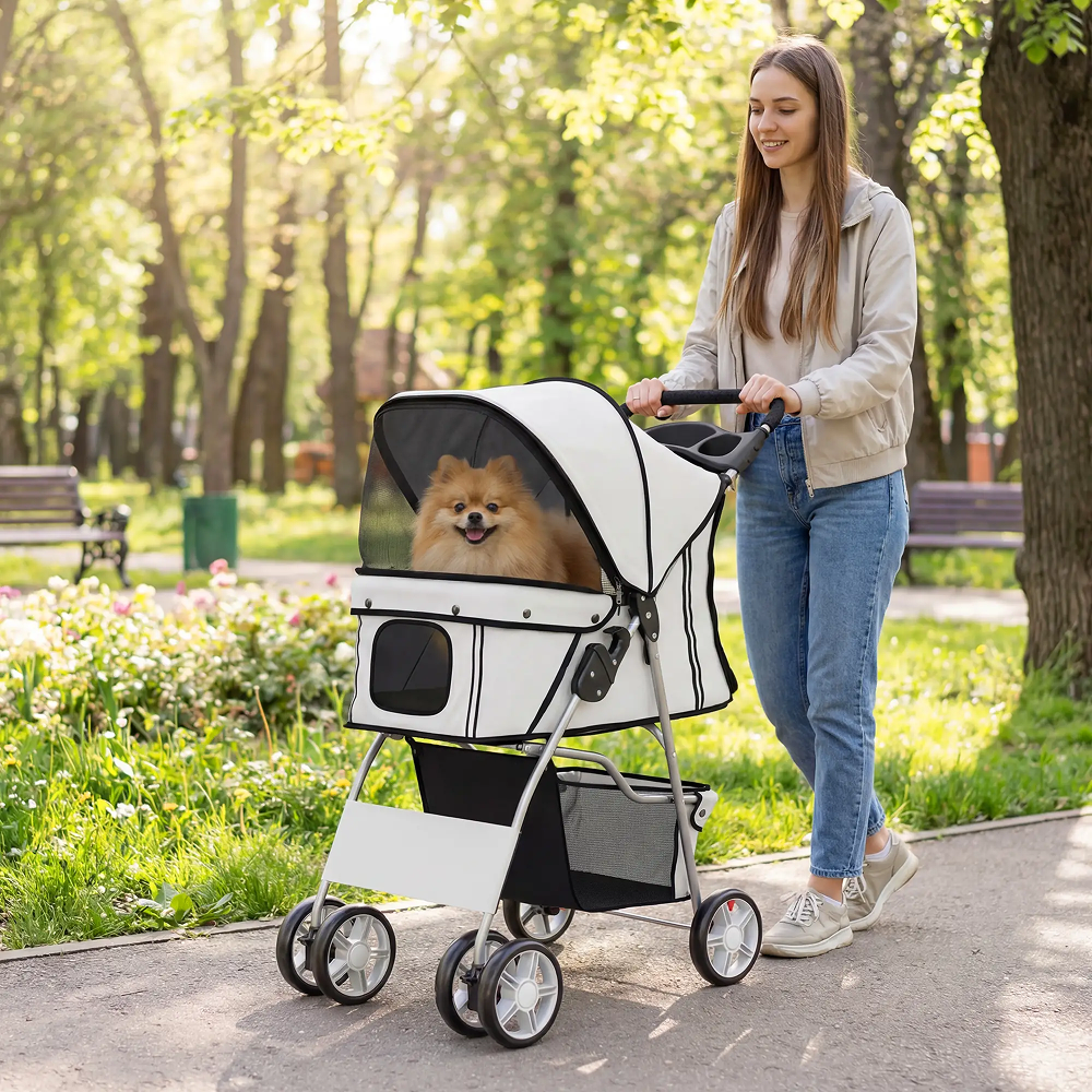 Poussette Pliable pour Petit Chien PawHut - Grise Poussette Pliable pour Petit Chien PawHut - Grise
