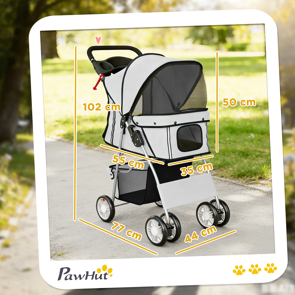 Poussette Pliable pour Petit Chien PawHut - Grise Poussette Pliable pour Petit Chien PawHut - Grise