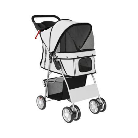 Poussette Pliable pour Petit Chien PawHut - Grise