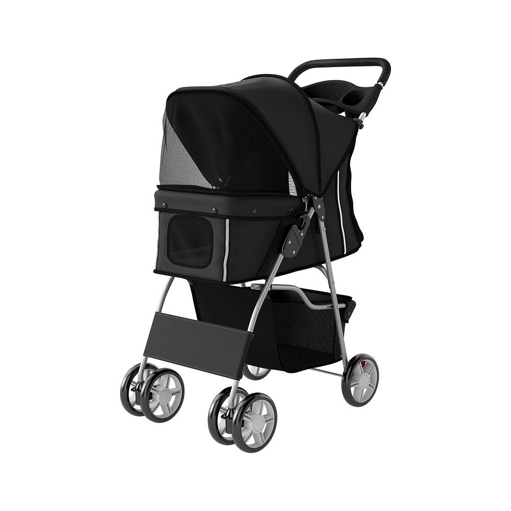 Poussette Pliable pour Petit Chien PawHut 77 cm Noire Poussette Pliable pour Petit Chien PawHut 77 cm Noire